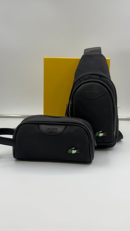 طقم رجالي شنطة يد وكتف من LACOSTE